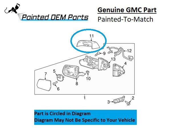 2016 GMC Acadia Side Mirror Driver (LH)
