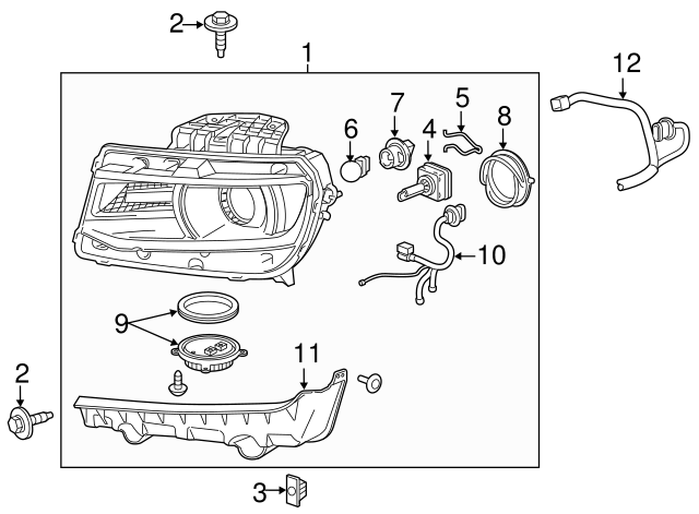 2018 Chevrolet Camaro Headlamp Assembly RH