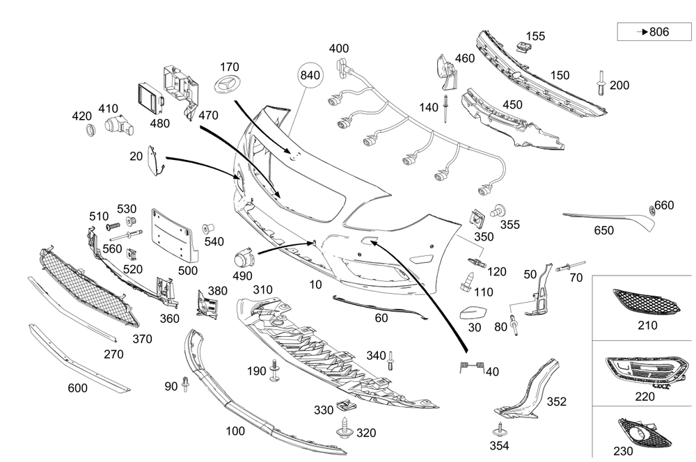 2018 Mercedes-Benz CLA Front Bumper Assembly